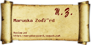 Maruska Zoárd névjegykártya